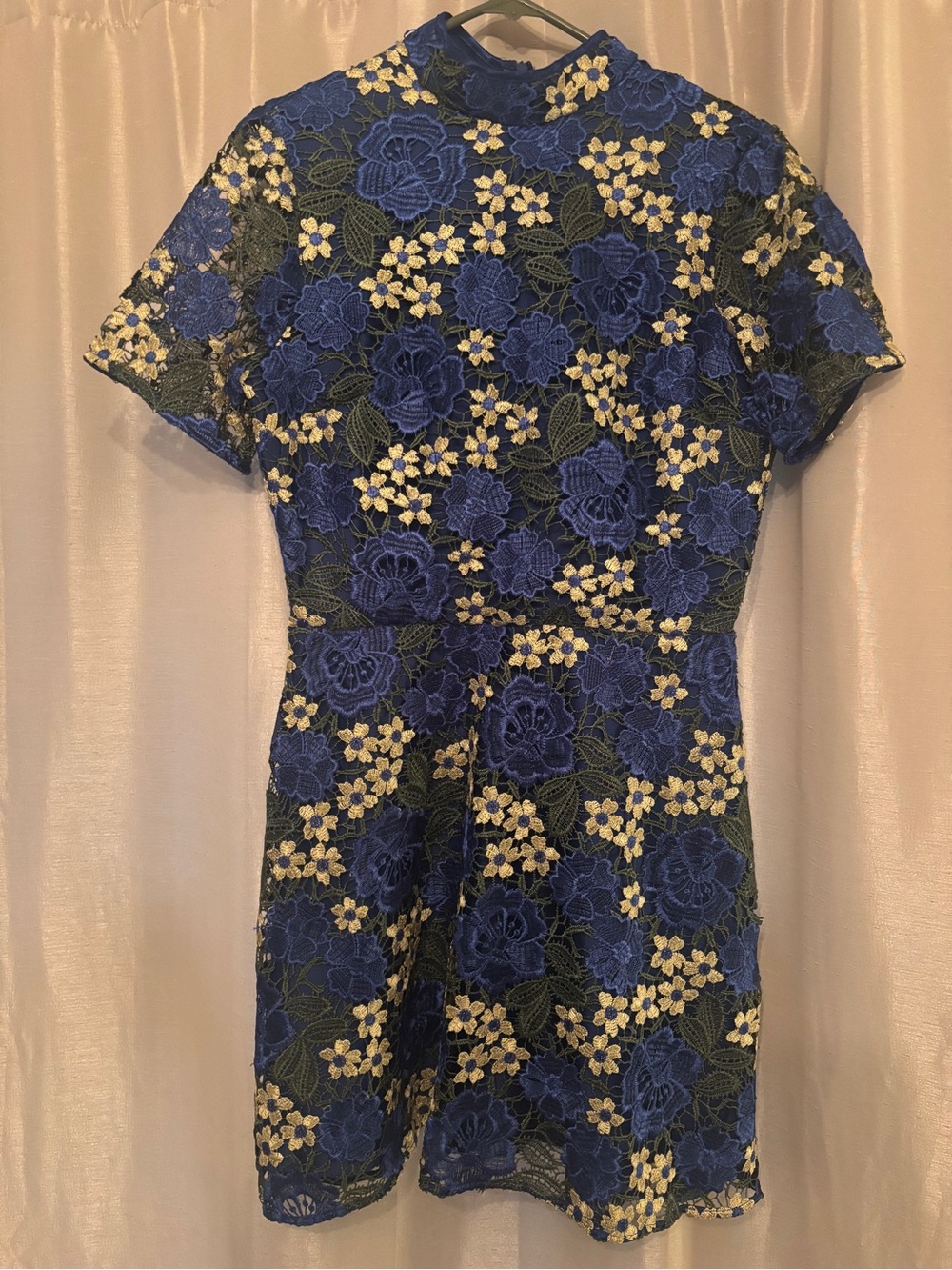 ASOS Royal Blue Floral Lace Mini Dress